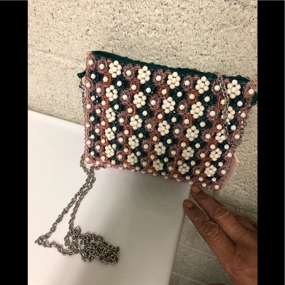 NWT Estee & Lilly Teal Beaded Bag